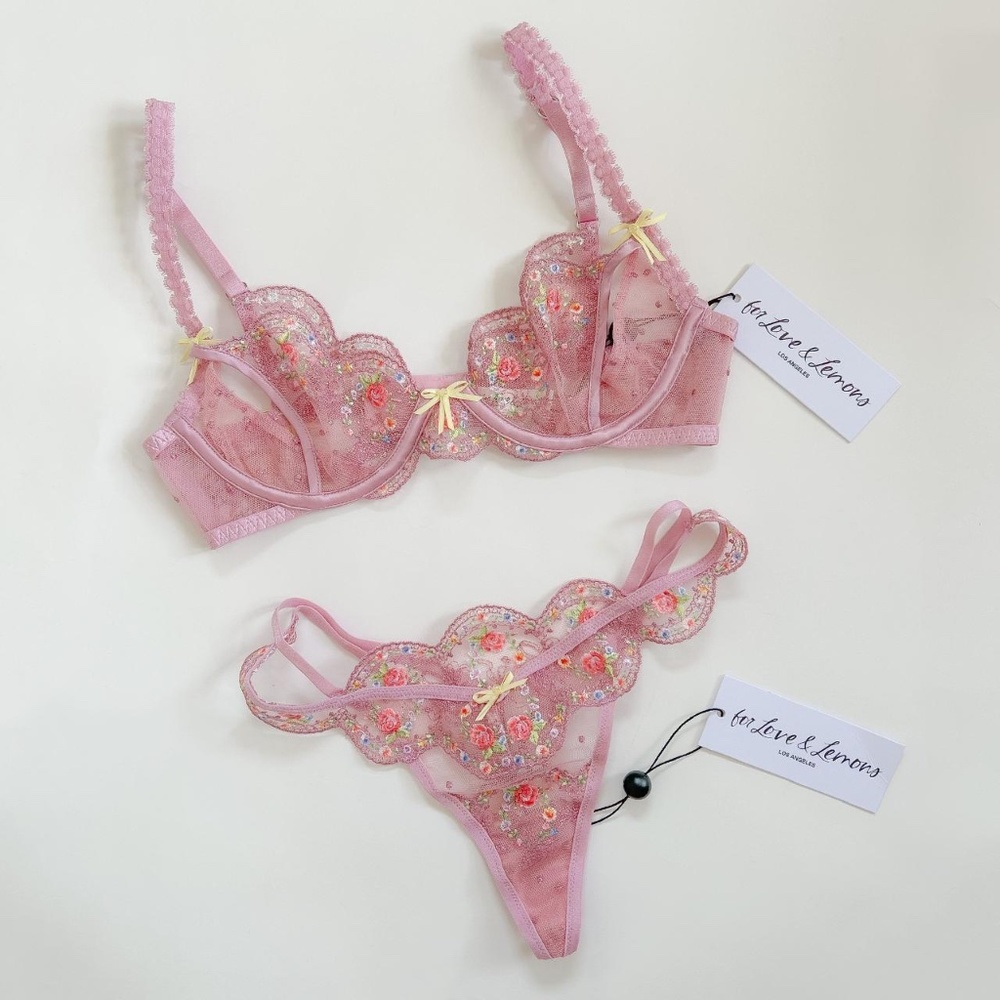 For Love & Lemons — Daphne Embroidered Bra + Panty ✨